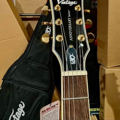 Vintage Guitars V100 30 ANNIVERSARY GREEN BURST W/ Bag image 25