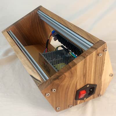 3U / 56hp Eurorack case EVA • Rails + Threaded strips / Walnut / Powered image 3