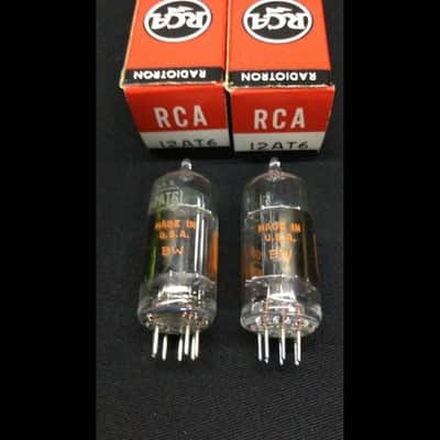 NOS NIB Pair RCA 12AT6 Vintage Radio Vacuum Tubes TESTED 8.9664 image 2