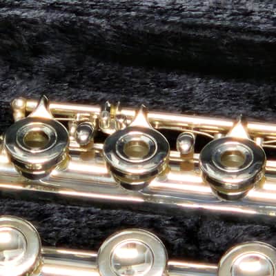 Selmer Omega flute - sterling silver, gold engraved lip plate, open hole, low B image 7