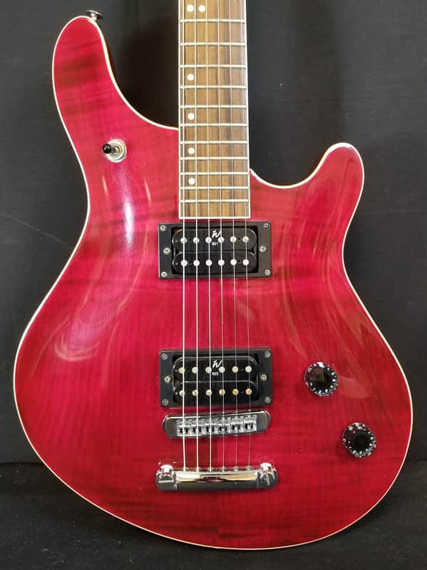 Washburn Vintage 1998 Maverick Series BT-8, Flame Maple Arch Top, Dual HB, Rosewood FB, Trans Red, w/HSC image 1