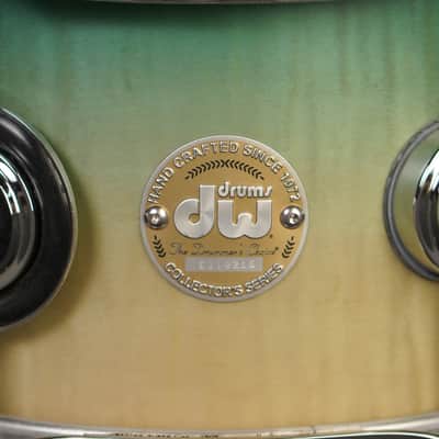 DW 6x10" Collector's Series Snare Drum - Candy Blue Azure Burst over Mapa Burl Exotic Veneer - Carl Allen image 2