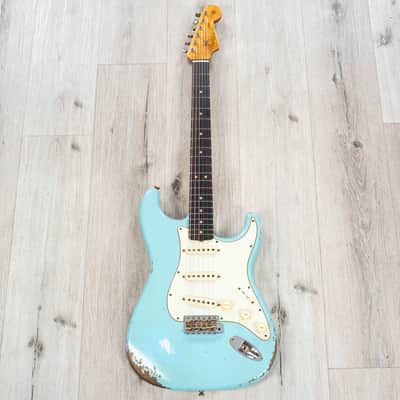 Fender Custom Shop Limited Edition 1964 L-Series Stratocaster Heavy Relic Guitar, Aged Daphne Blue image 3