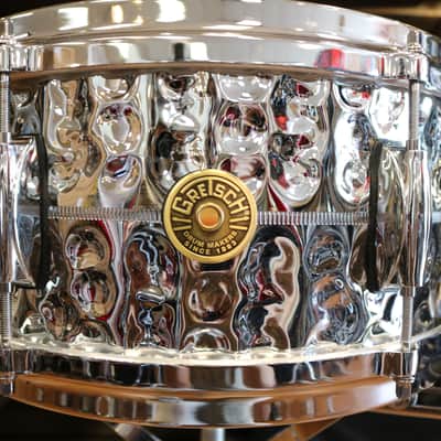 Gretsch USA Custom 6x13 Hammered Chrome Over brass Snare Drum - Open Box image 1