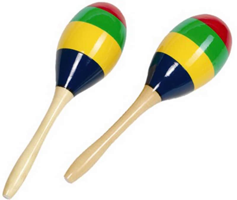 GOKI 15281 - Pair of colorful wooden MARACAS.  image 1