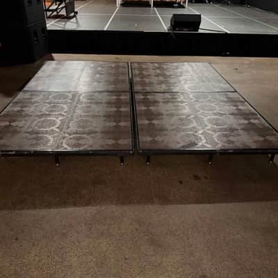(2) Used Portable Stage Platforms 4' X 8" Fold & Roll Portable Stage Risers image 3