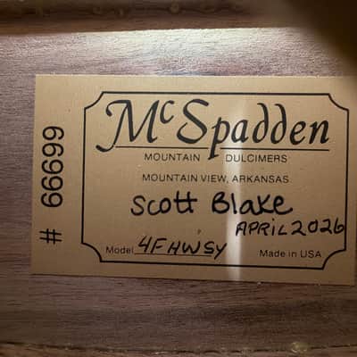 McSpadden 4 String Flathead Hourglass Spalted Sycamore Dulcimer with Gig Bag image 5