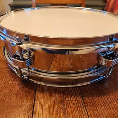 Ludwig No. 405 Aluminum Piccolo 3x13" 6-Lug Snare Drum with Pointed Blue/Olive Badge late 70's- Chrome-Plated image 5