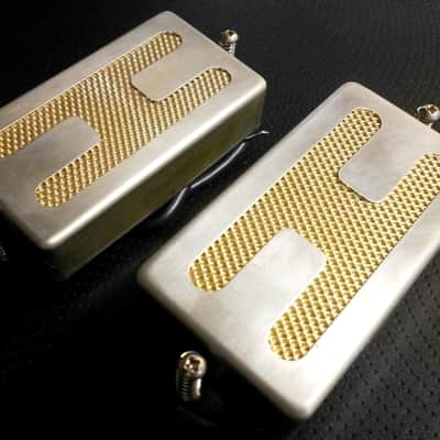Humbucker Pickups SET H COVER GOLD FOIL Relic/Aged Q Fits Fender Gibson LP SG Greco Ibanez Vintage PAF image 3