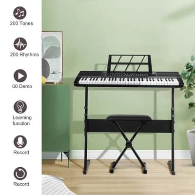 61 Key Keyboard Piano for Beginners with Speakers Digital Piano Stand image 3