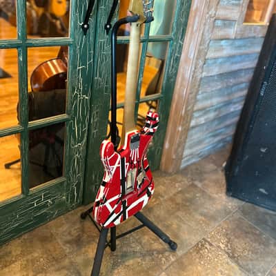 2026 EVH Frankenstein Frankie Strip Series Red and Black Relic Electric Guitar image 11