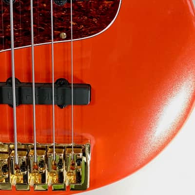 BassMods LEFTY K535 5-String Bass Guitar - Bartolini Pickups - Metallic Orange image 2