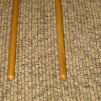 one pair of new old stock A+ Mike Balter MB10B (10B) Extra Hard Keyboard Mallets, 1 and 1/8" phenolic (plastic) round (gray color) HEADS and natural birch HANDLES - mid to late 1990s (+ packaging) Unwound Series image 12