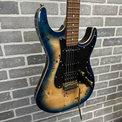 Michael Kelly Custom Collection 60 Burl Ultra Electric Guitar Blue Burl image 3