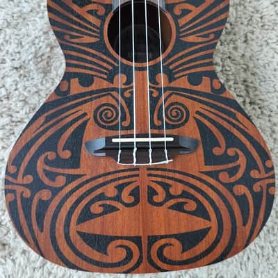 Luna UKE TRIBAL Tenor Size Mahogany Acoustic Ukulele - Satin Natural image 3