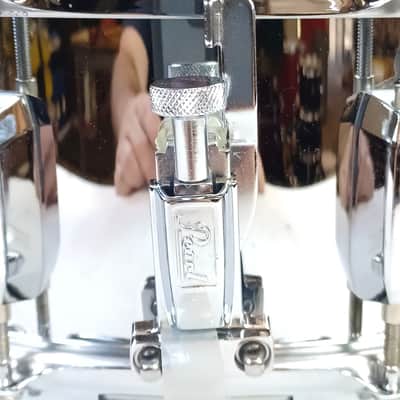 Pearl 5.5x14"Steel Shell Snare Drum 8-Lug Chrome SS Evans Onyx + Remo Ambassador image 6