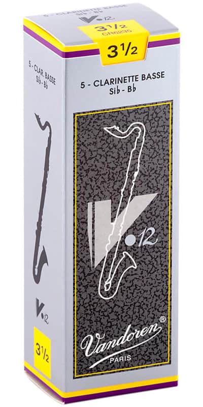 Vandoren CR6235 V12 Series Bass Clarinet Reeds - Strength 3.5 (Box of 5) image 1