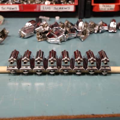 Vintage Rogers Beavertail Bass Drum Lug, Ohio-era Cast Body, Set of 8 image 5