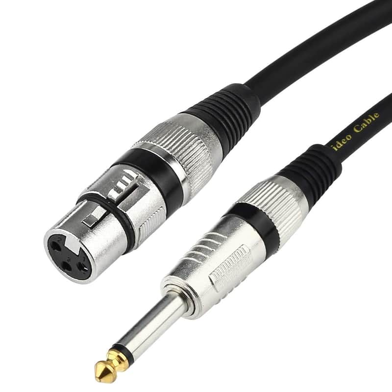 Female Xlr To 1/4 (6.35Mm) Ts Mono Jack Unbalanced Microphone Cable Mic Cord For Dynamic Microphone - 6.6 Ft/2 Meters image 1