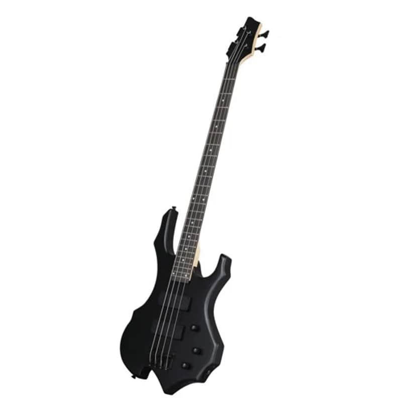 New Ktaxon Flamed Matt Electric Bass Guitar 4 String Guitar for Student Black image 1