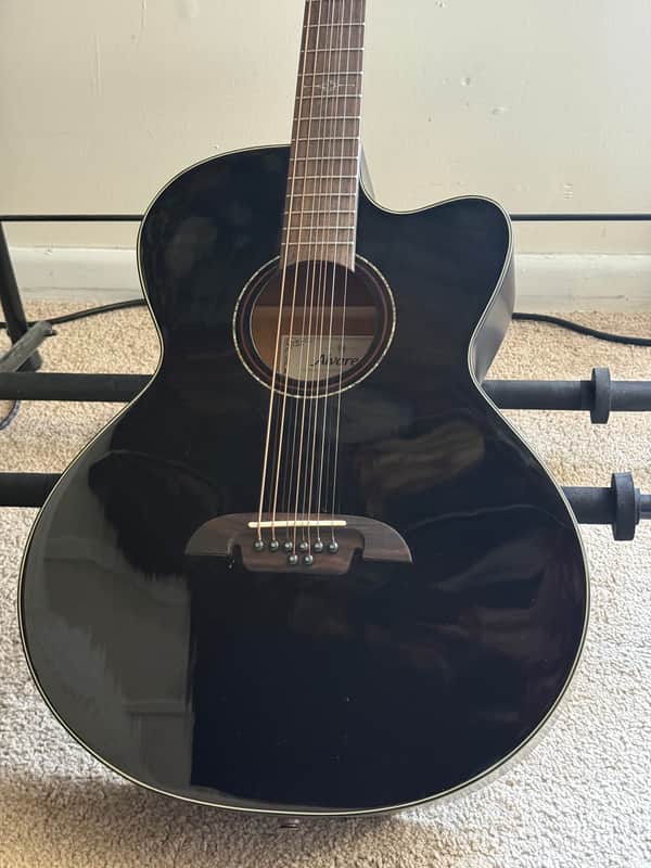 Alvarez ABT60CE8 - 8 String Baritone Acoustic Guitar - Black Gloss image 1