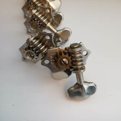 Vintage Grover Sta-Tite bass side tuning machine set of 6- Nickel image 1