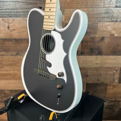 Fender Jack White Signature Triplesonic Acoustasonic Telecaster Satin Arctic White with Black Top, Free Ship, 113 image 3