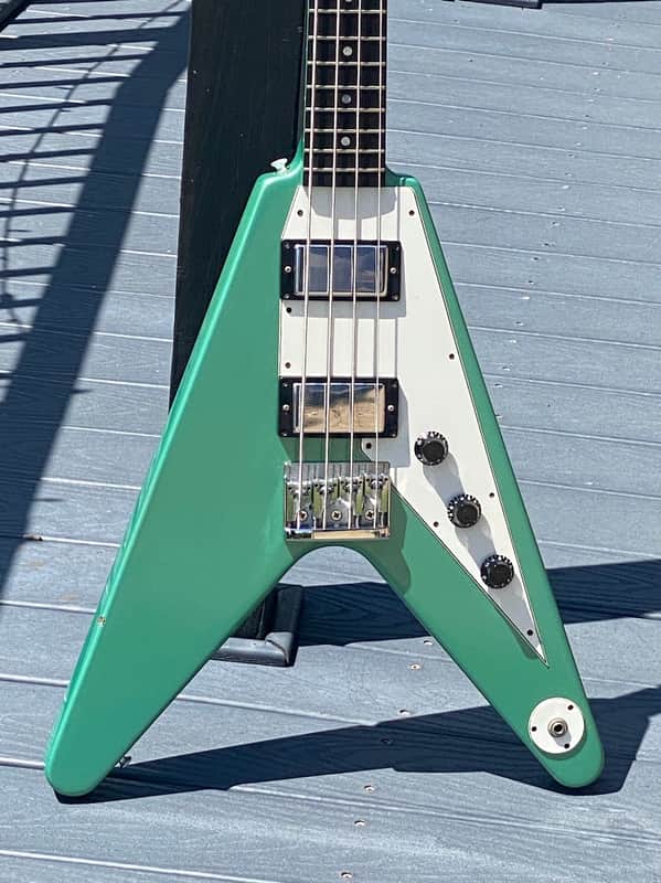 Gibson Flying V '58 Reissue Bass 1999 - the only Inverness Green of 4 ever produced in 1999 as rare as it gets ! image 1