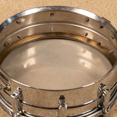 1960s Ludwig 5x14 Pre Serial Super 400 Chrome Over Brass Snare Drum image 15