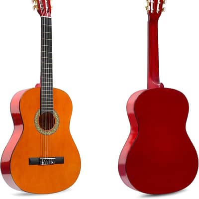 39 Inches Classical Guitar Full Size Beginner Acoustic with Online Lessons Bag Capo Tuner Strings, Sunset image 4