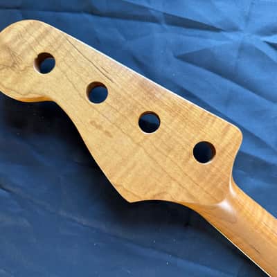 BMC Bass Guitar Neck Jazz Bass® 20 Fret Roasted Maple MOP Block Inlays Bound With Rosewood Fingerboard Nitro Lacquer 2025 - Conicle Rounded Frets   [BN100] image 7