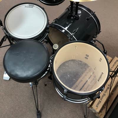 Ludwig LC178X016 Pocket Kit Drum Set with Cymbals and Throne - Black Sparkle image 5