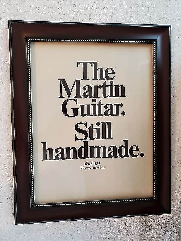 1973 Martin Guitars Promotional Ad Framed Martin Guitars Still Handmade Since 1833 Original image 1