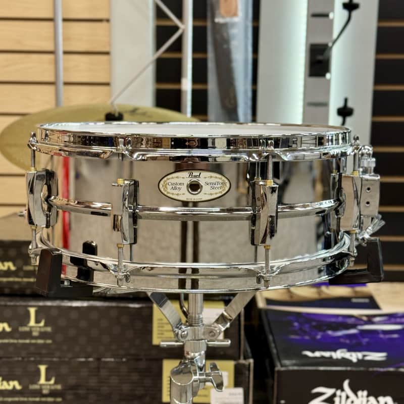 USED PEARL 14x5.5 SENSITONE STEEL SNARE DRUM image 1