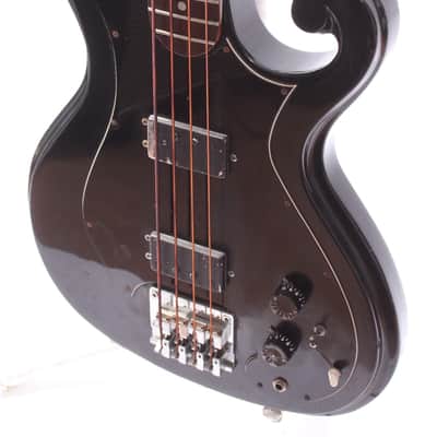 1981 Epiphone Scroll Bass black image 3