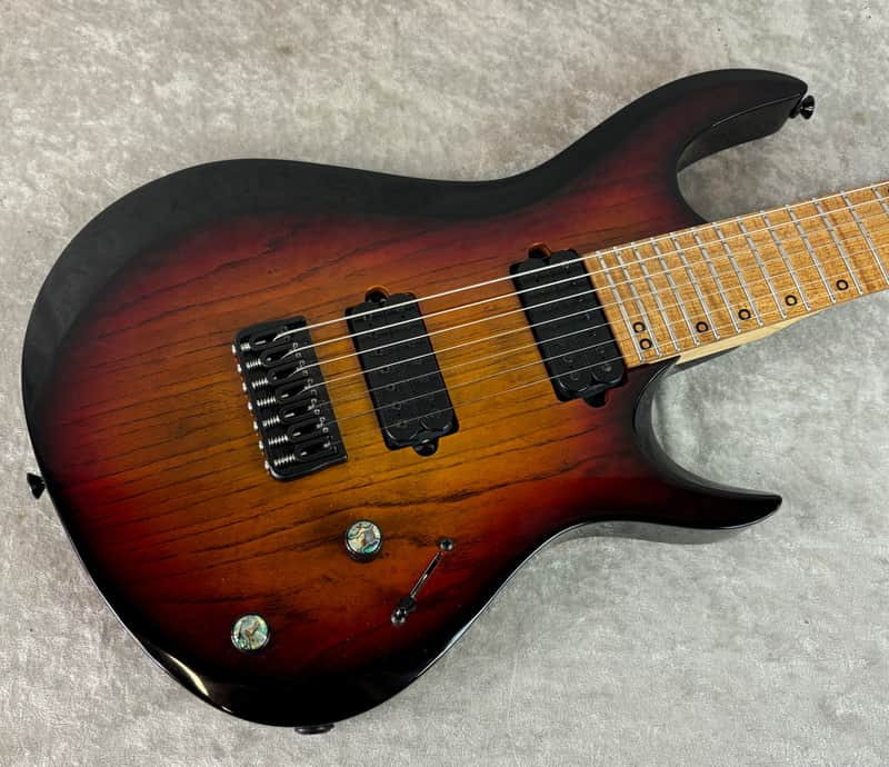 Kiesel A2 7 seven string electric guitar in sunburst finish with gigbag