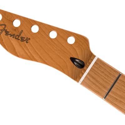 Fender Satin Roasted Maple Telecaster LH Neck, 22 Jumbo Frets, 12", Maple, Flat Oval Shape image 1