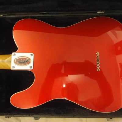 Custom Built 2021 Fender Tele Telecaster Thinline Roasted Maple Cherry Red Metallic w/White Binding image 12