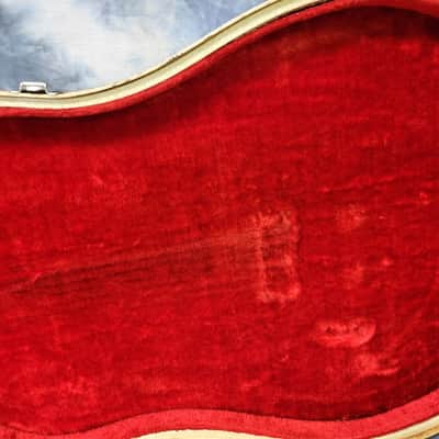 Vintage RARE 1962 Harmony Silvertone Supro National Electric Guitar Hard Shell Case Brown White Red Plush image 14