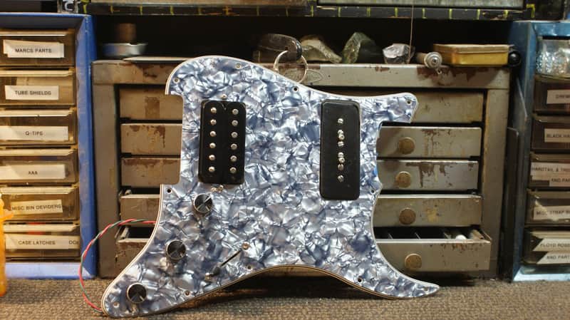 Kent Armstrong Loaded Black Pearl Strat Pickguard Humbucker & P90 with Dial A Tap. image 1