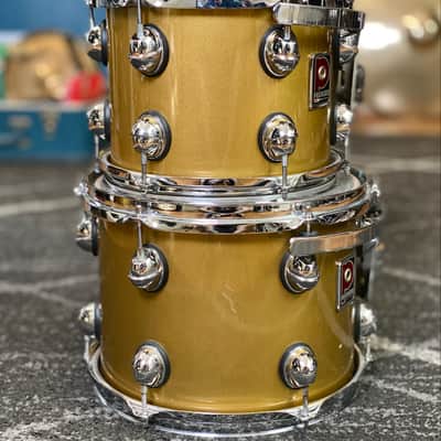 Premier Genista 10/12/14/22 Drum Kit Gold Lacquer - 1998 image 13