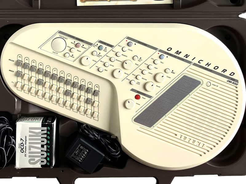 1995 Suzuki OM-300 MIDI Omnichord + OMC-3 Plastic Modular Carrying Hard Case OCD-7 Car & AC Adapter Gorillaz Clint Eastwood image 1