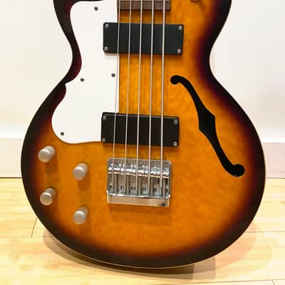 Davison 5-String Bass - Semi Hollow - Left-Handed  - Sunburst image 2