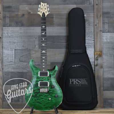 Mint PRS Wood Library CE-24 Satin Quilt Top - Emerald Green with Gigbag image 14