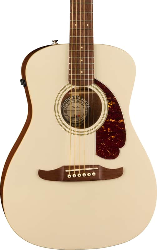 Fender Malibu Player Parlor Acoustic-Electric Guitar, Solid Spruce Top, Olympic White image 1