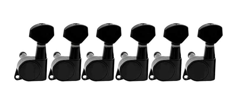 Left Handed 6 inline EZ-LOK Guitar Tuners Machine Heads 19:1 Ratio Tuning Pegs Keys for Stratocaster Telecaster Electric Guitar, Black image 1