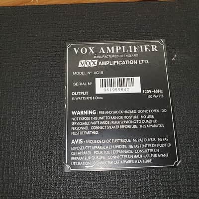Vox Vox ac 15 Back Cover  Black Bild 4