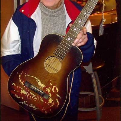 all-original 1943 Harmony Melody Ranch Gene Autry parlor acoustic vintage western cowboy guitar, parlour image 25