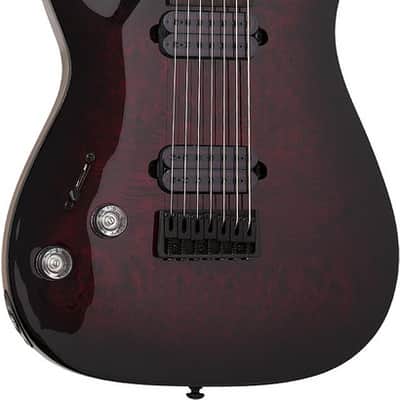 Schecter Omen Elite-7 LH - Black Cherry Burst (2461) image 4