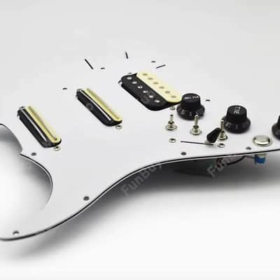 Left Hand Strat Style Guitar SSH Loaded Prewired Pickguard with Multi Switches Wiring image 7